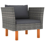Vidaxl tuinbank poly rattan en massief eucalyptushout
