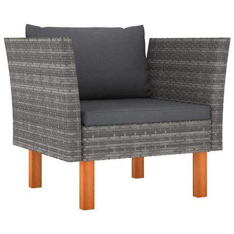 Vidaxl tuinbank poly rattan en massief eucalyptushout