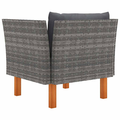 Vidaxl tuinbank poly rattan en massief eucalyptushout
