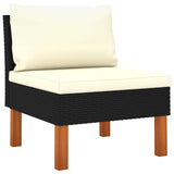 Vidaxl middenbank poly rattan en massief eucalyptushout