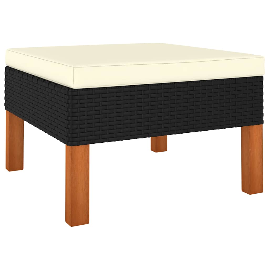 Vidaxl 3-delige loungeset poly rattan en massief eucalyptushout