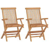 Vidaxl tuinstoelen 2 st inklapbaar massief teakhout