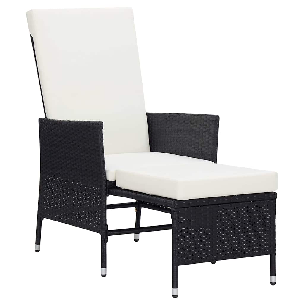 Vidaxl 3-delige loungeset met kussens poly rattan zwart