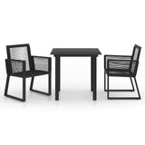Vidaxl 3-delige tuinset pvc-rattan zwart