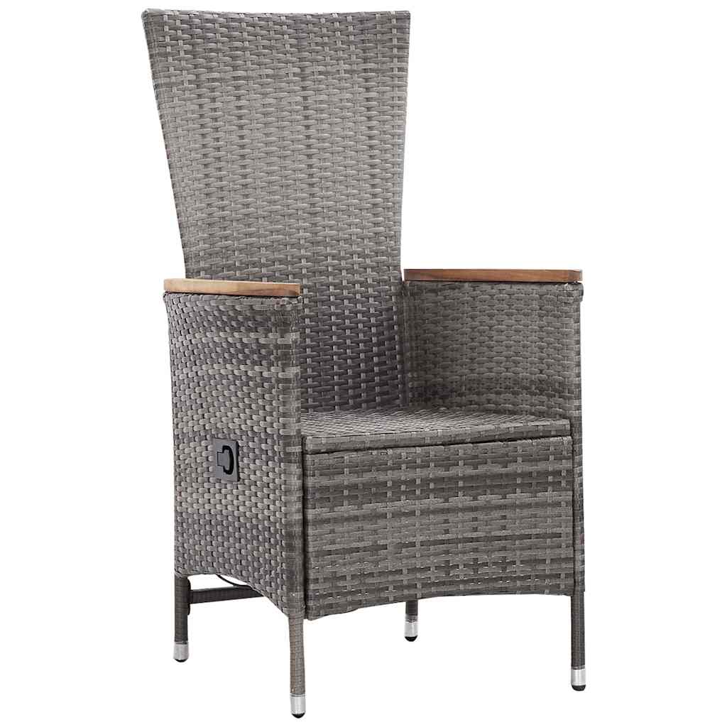 Vidaxl 3-delige loungeset met kussens poly rattan grijs