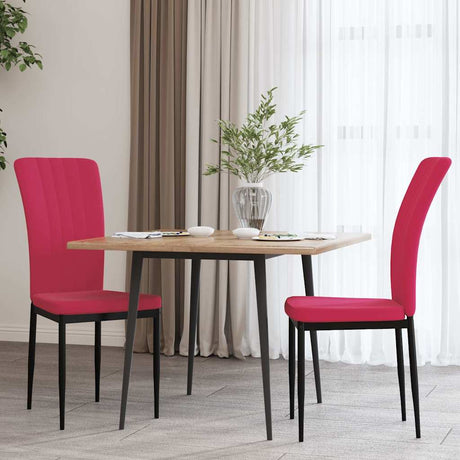 Vidaxl eetkamerstoelen 2 st fluweel wijnrood