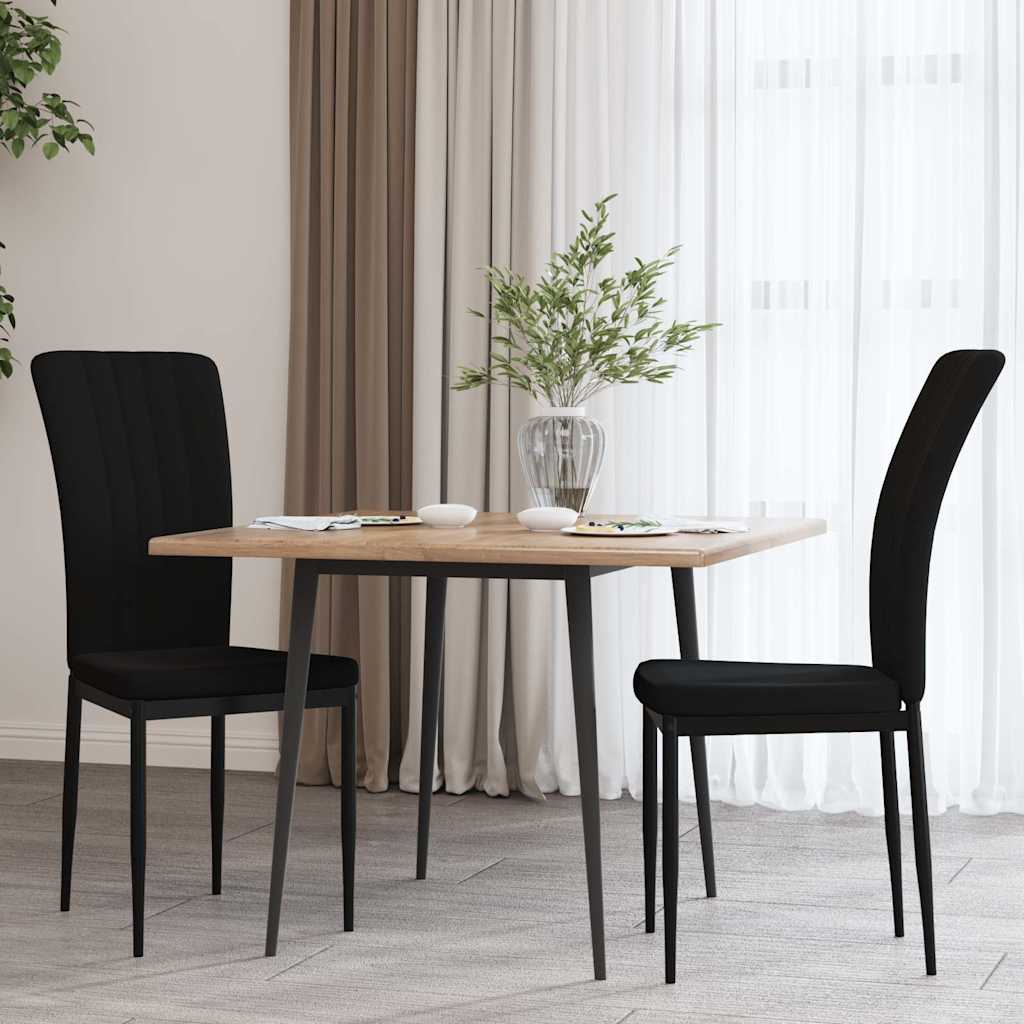 Vidaxl eetkamerstoelen 2 st fluweel zwart