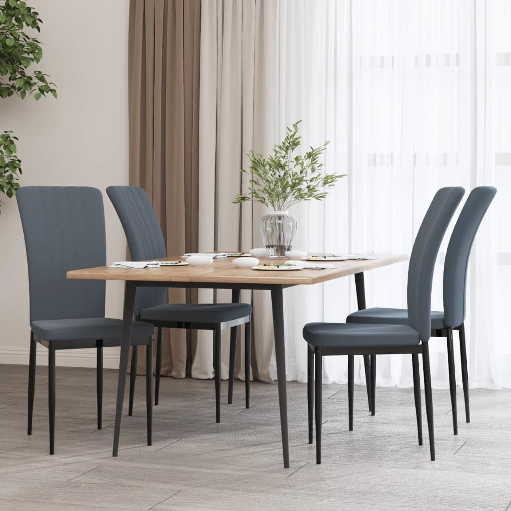Vidaxl eetkamerstoelen 4 st fluweel donkergrijs