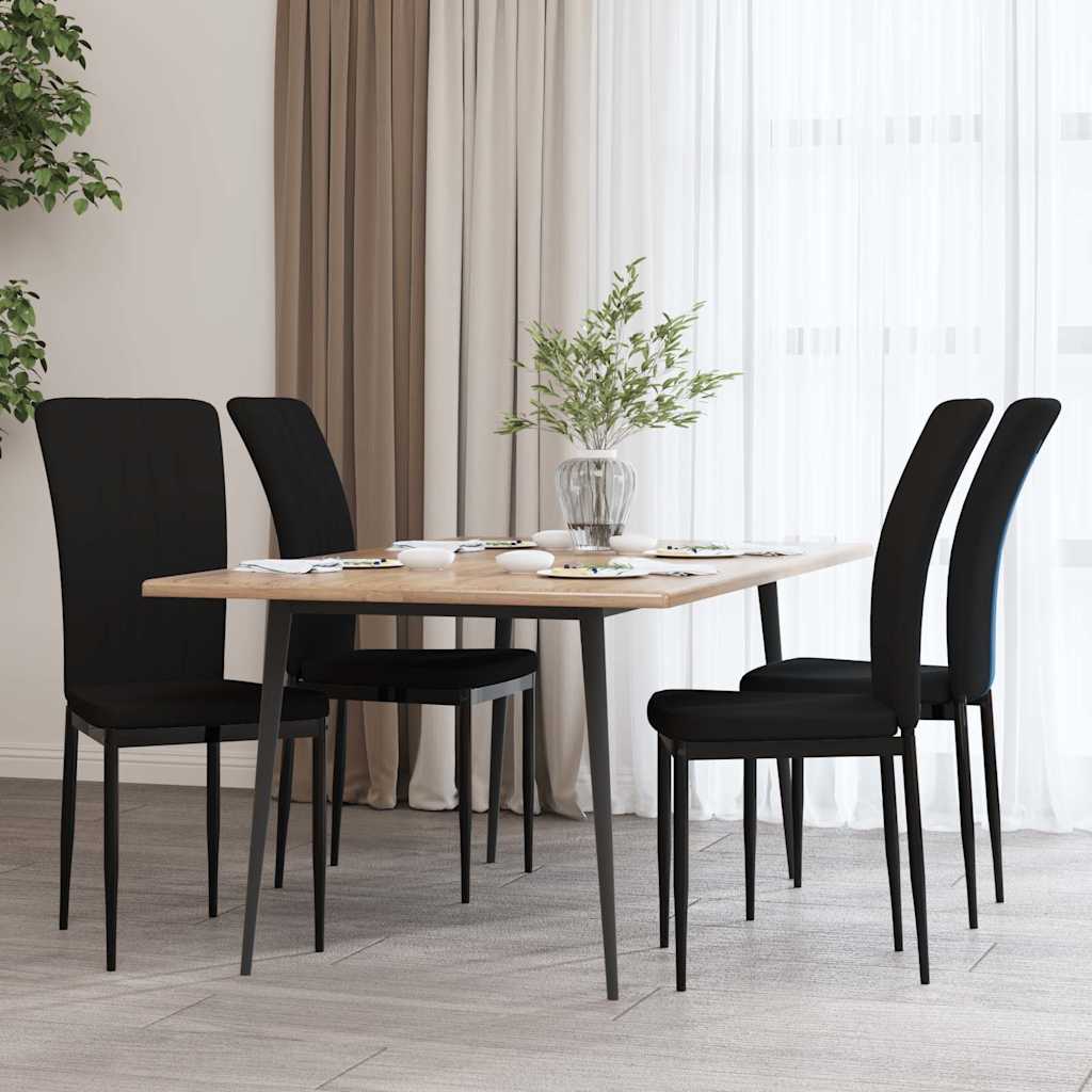 Vidaxl eetkamerstoelen 4 st fluweel zwart