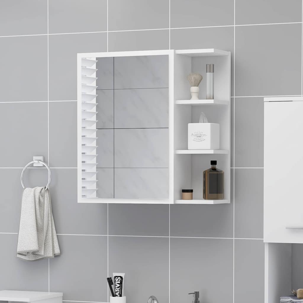 Vidaxl badkamerspiegelkast 62,5x20,5x64 cm bewerkt hout wit