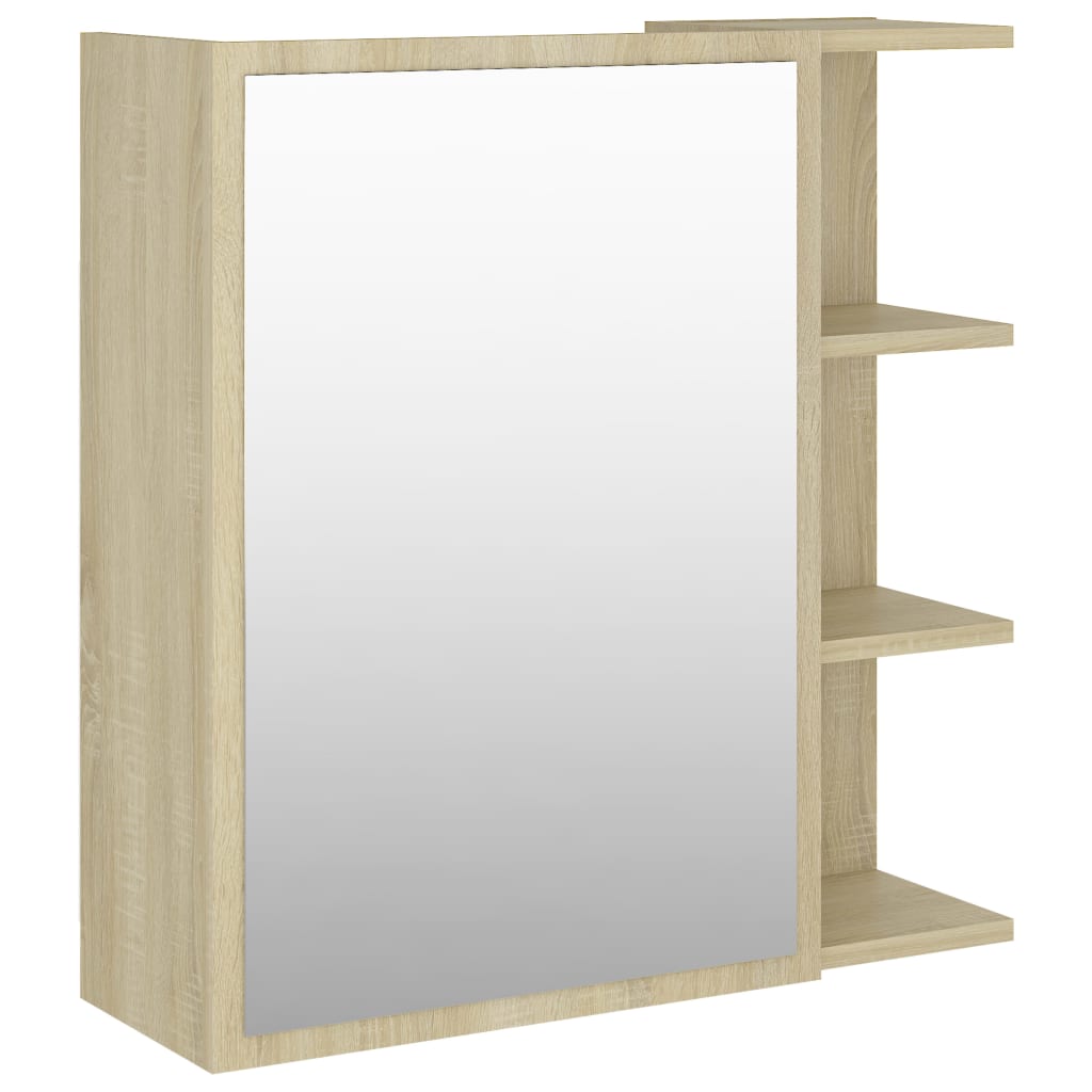 Vidaxl badkamerspiegelkast 62,5x20,5x64 cm bewerkt hout sonoma eiken
