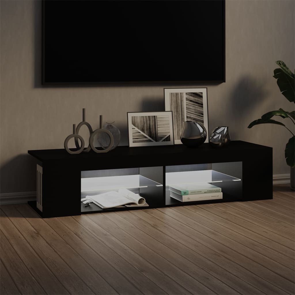 Vidaxl tv-meubel met led-verlichting 135x39x30 cm zwart