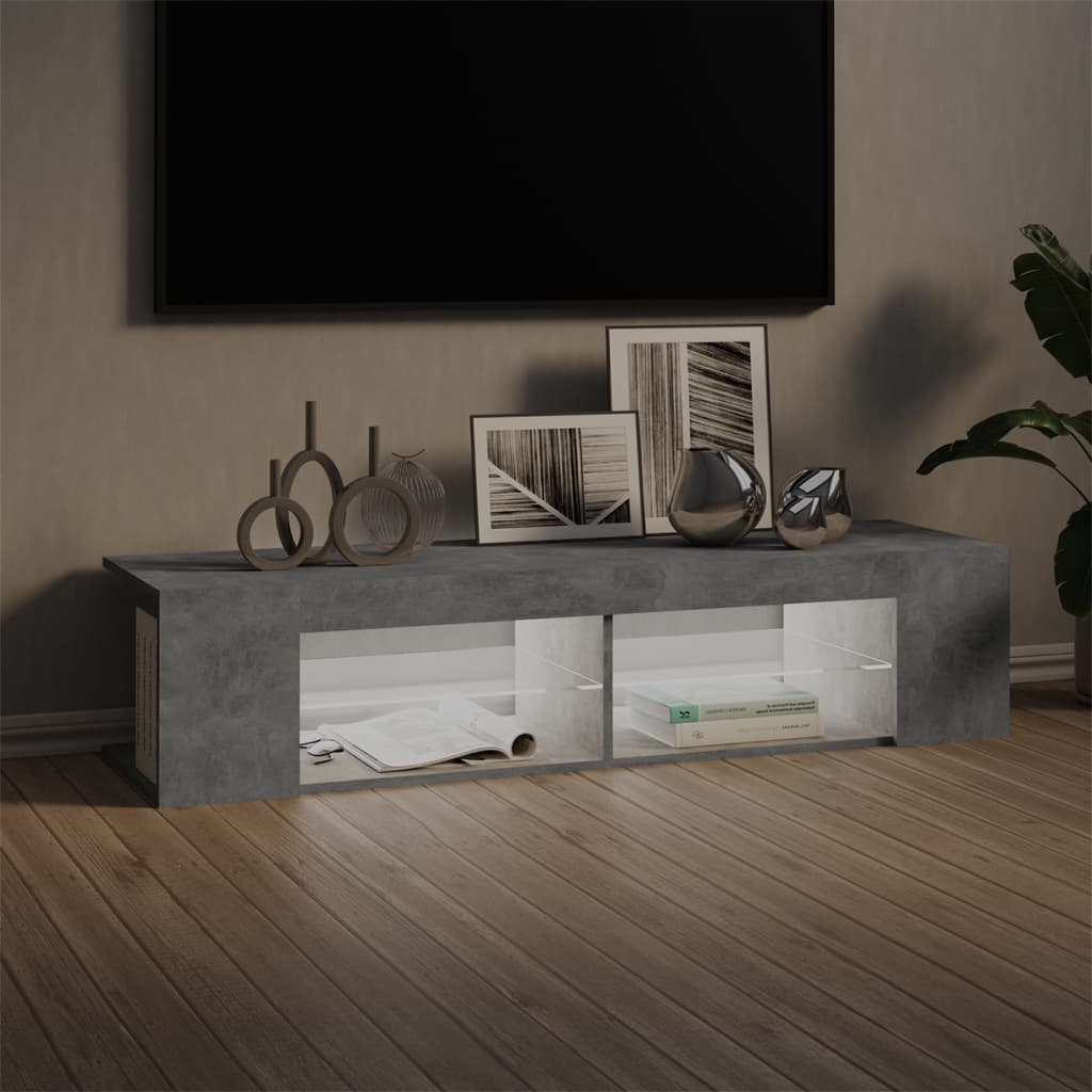 Vidaxl tv-meubel met led-verlichting 135x39x30 cm betongrijs