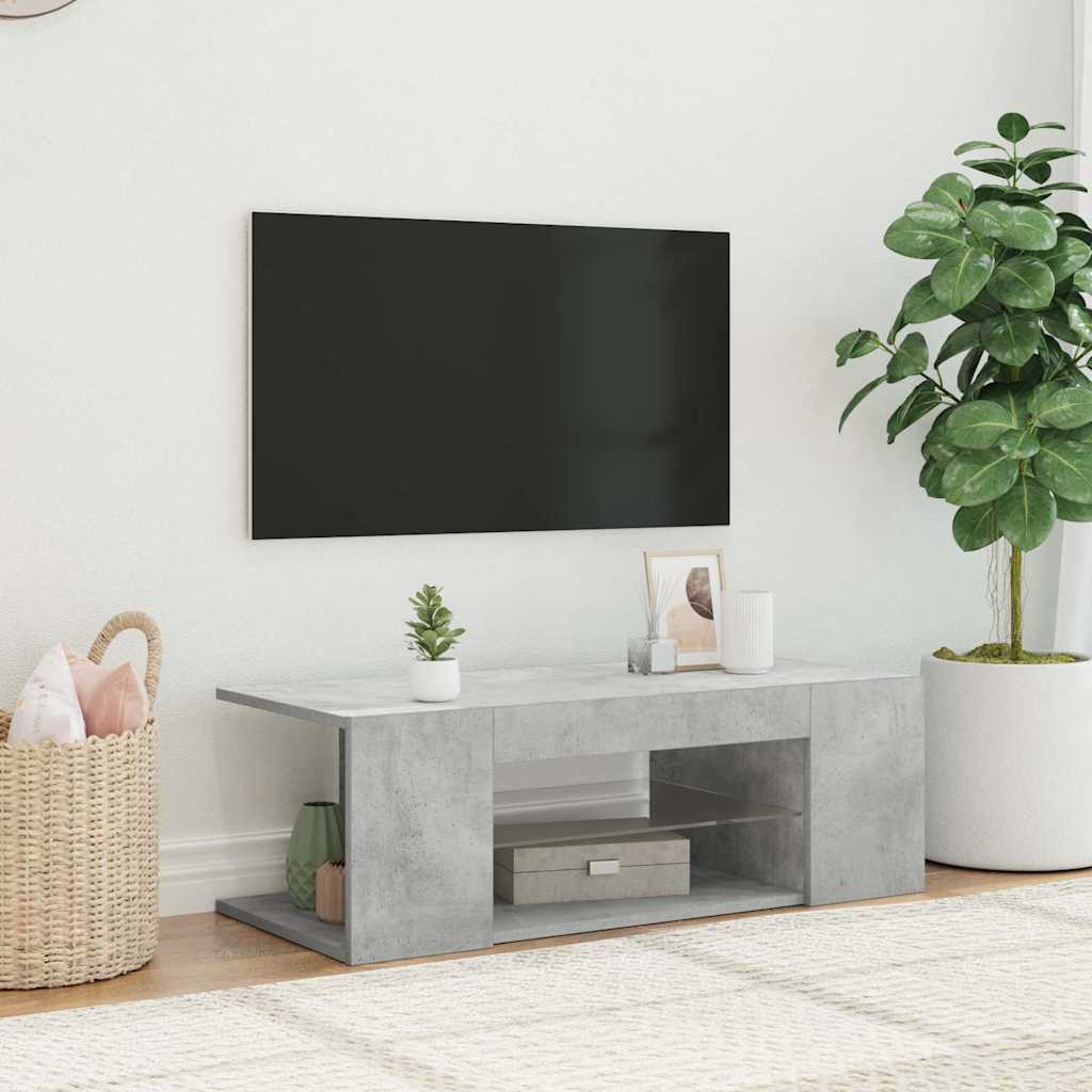 Vidaxl tv-meubel met led-verlichting 90x39x30 cm betongrijs