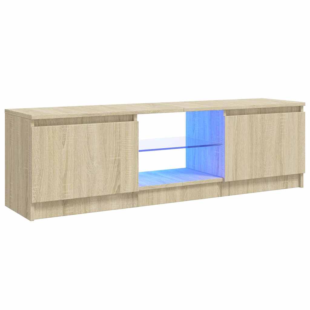 Vidaxl tv-meubel met led-verlichting 120x30x36 cm sonoma eikenkleur