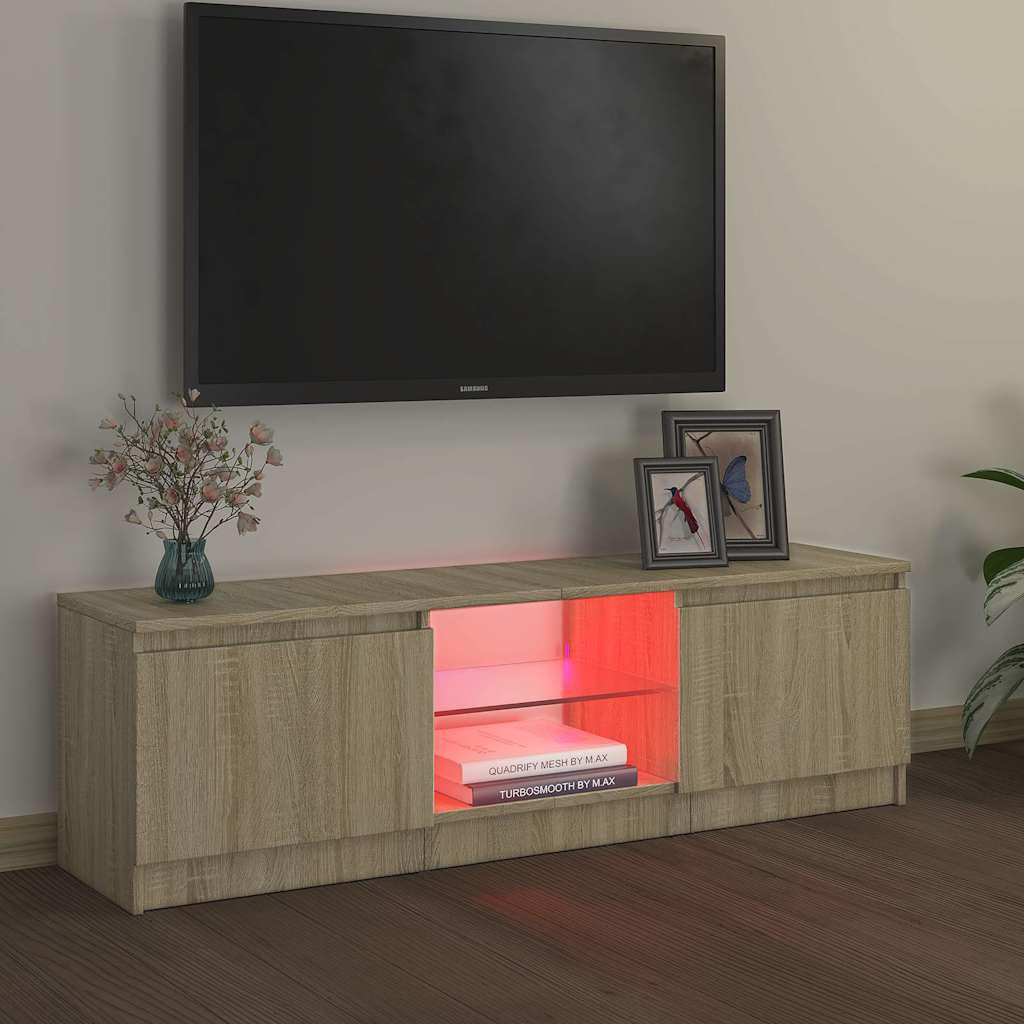 Vidaxl tv-meubel met led-verlichting 120x30x36 cm sonoma eikenkleur