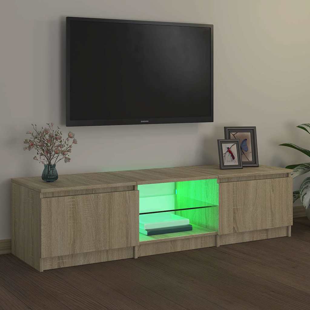 Vidaxl tv-meubel met led-verlichting 140x40x36 cm sonoma eikenkleur