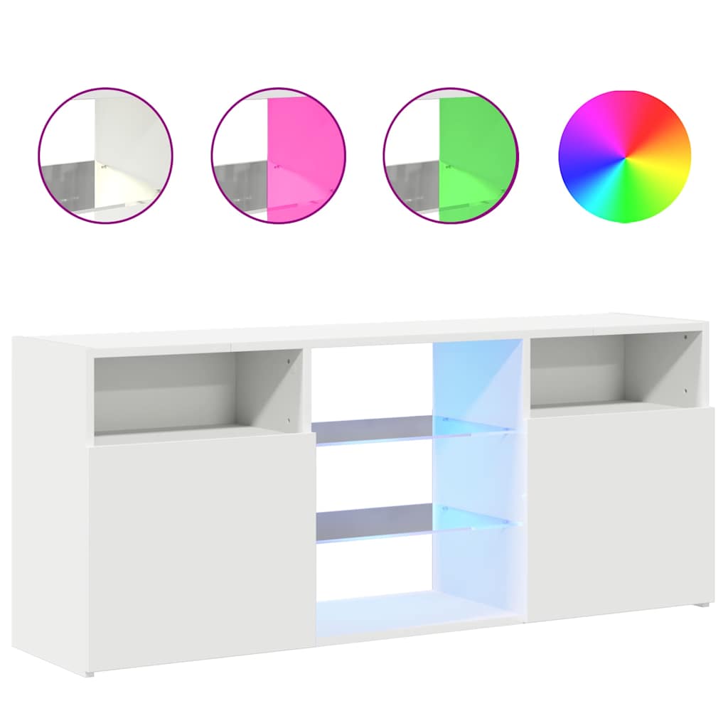 Vidaxl tv-meubel met led-verlichting 120x30x50 cm wit