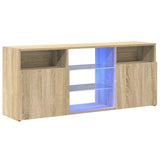 Vidaxl tv-meubel met led-verlichting 120x30x50 cm sonoma eikenkleurig