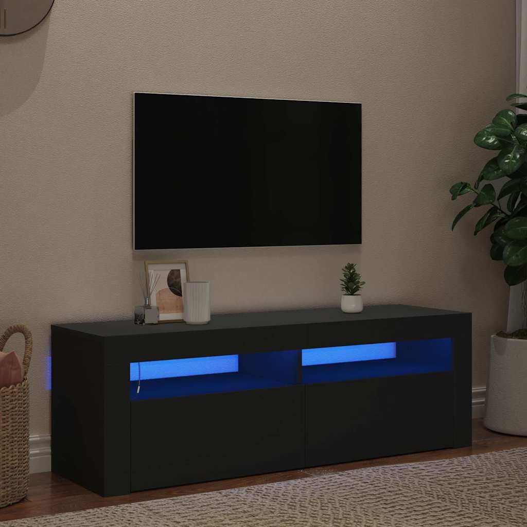 Vidaxl tv-meubel met led-verlichting 120x35x40 cm zwart