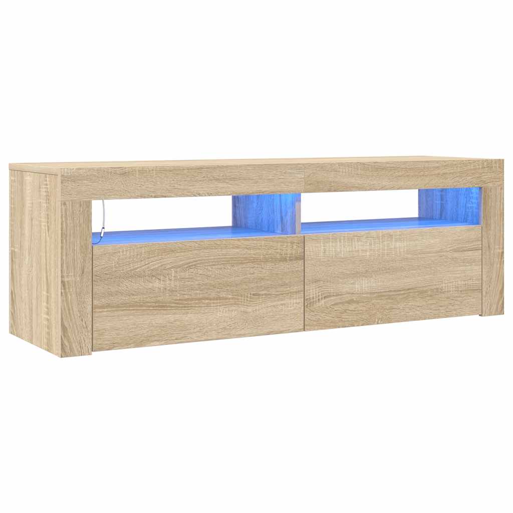 Vidaxl tv-meubel met led-verlichting 120x35x40 cm sonoma eikenkleurig