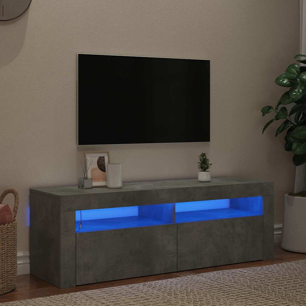 Vidaxl tv-meubel met led-verlichting 120x35x40 cm betongrijs