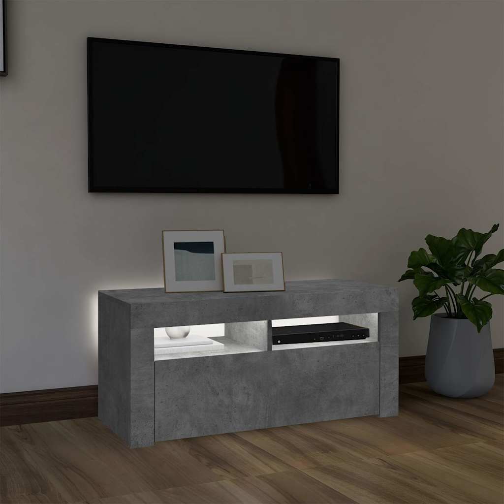 Vidaxl tv-meubel met led-verlichting 90x35x40 cm betongrijs