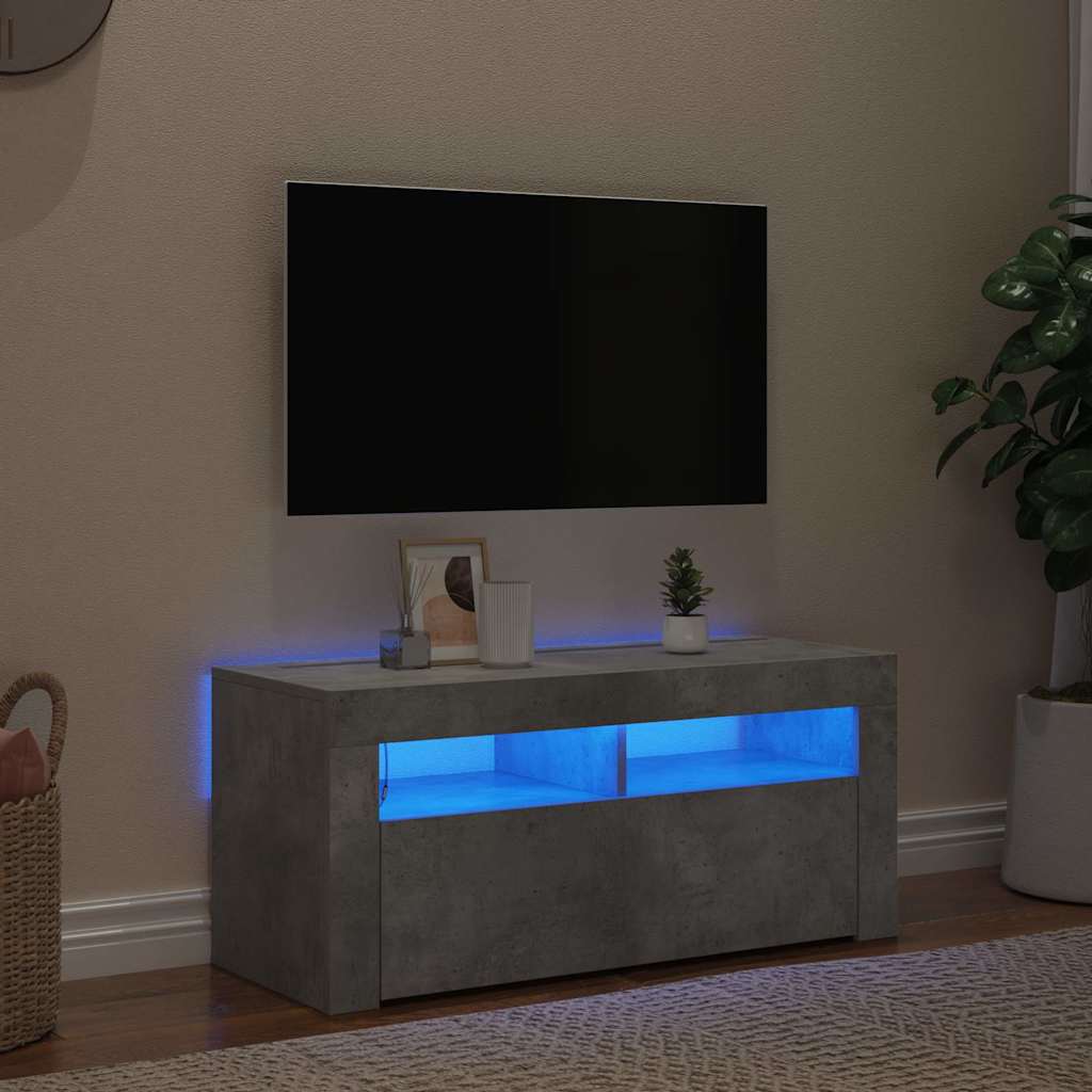 Vidaxl tv-meubel met led-verlichting 90x35x40 cm betongrijs
