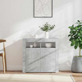 Vidaxl dressoir met led-verlichting 80x35x75 cm betongrijs