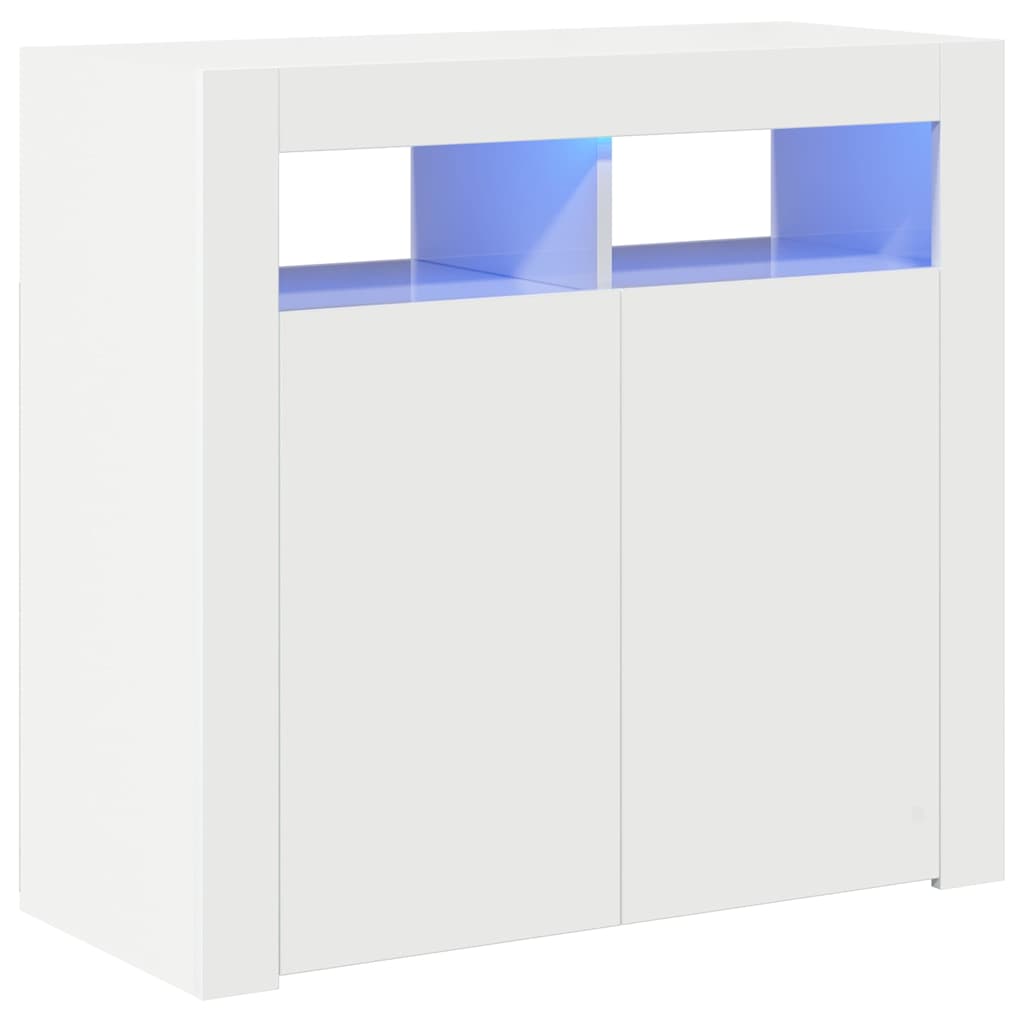 Vidaxl dressoir met led-verlichting 80x35x75 cm hoogglans wit