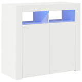 Vidaxl dressoir met led-verlichting 80x35x75 cm hoogglans wit