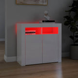 Vidaxl dressoir met led-verlichting 80x35x75 cm hoogglans wit