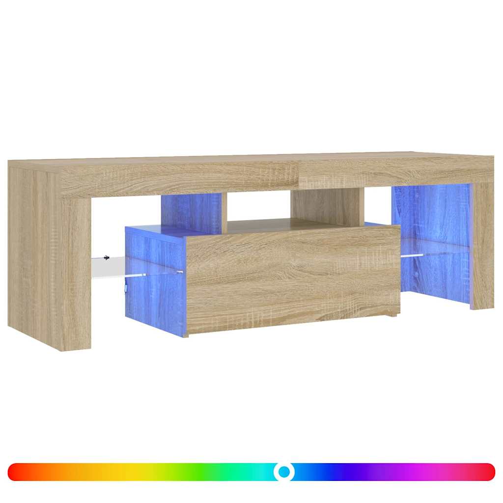 Vidaxl tv-meubel met led-verlichting 120x35x40cm sonoma eikenkleurig