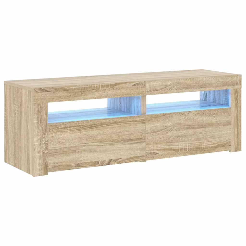 Vidaxl tv-meubel met led-verlichting 120x35x40cm sonoma eikenkleurig