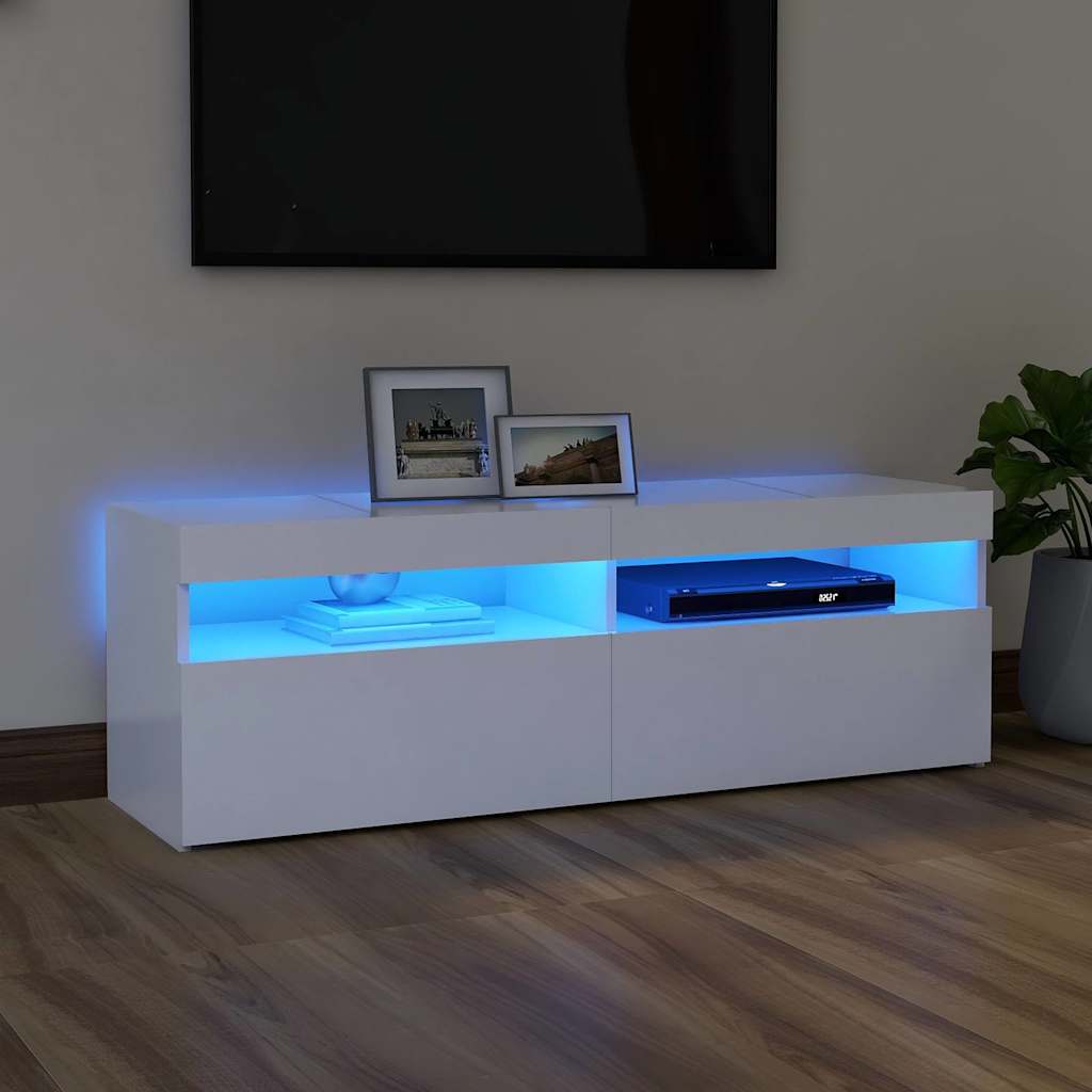 Vidaxl tv-meubel met led-verlichting 120x35x40 cm wit