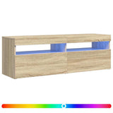Vidaxl tv-meubel met led-verlichting 120x35x40 cm sonoma eikenkleurig