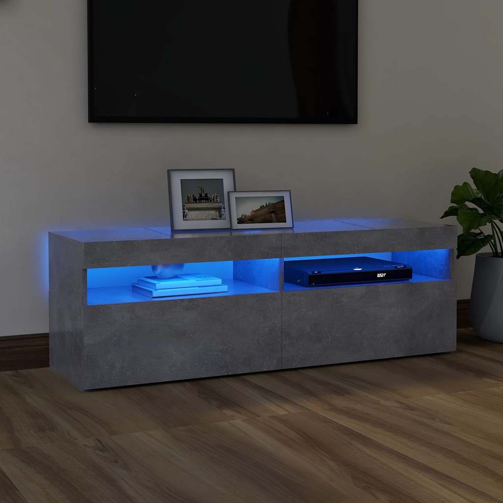 Vidaxl tv-meubel met led-verlichting 120x35x40 cm betongrijs