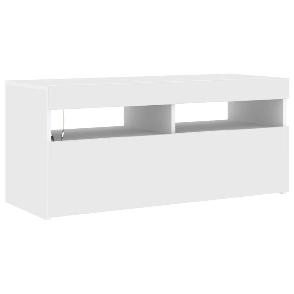 Vidaxl tv-meubel met led-verlichting 90x35x40 cm wit