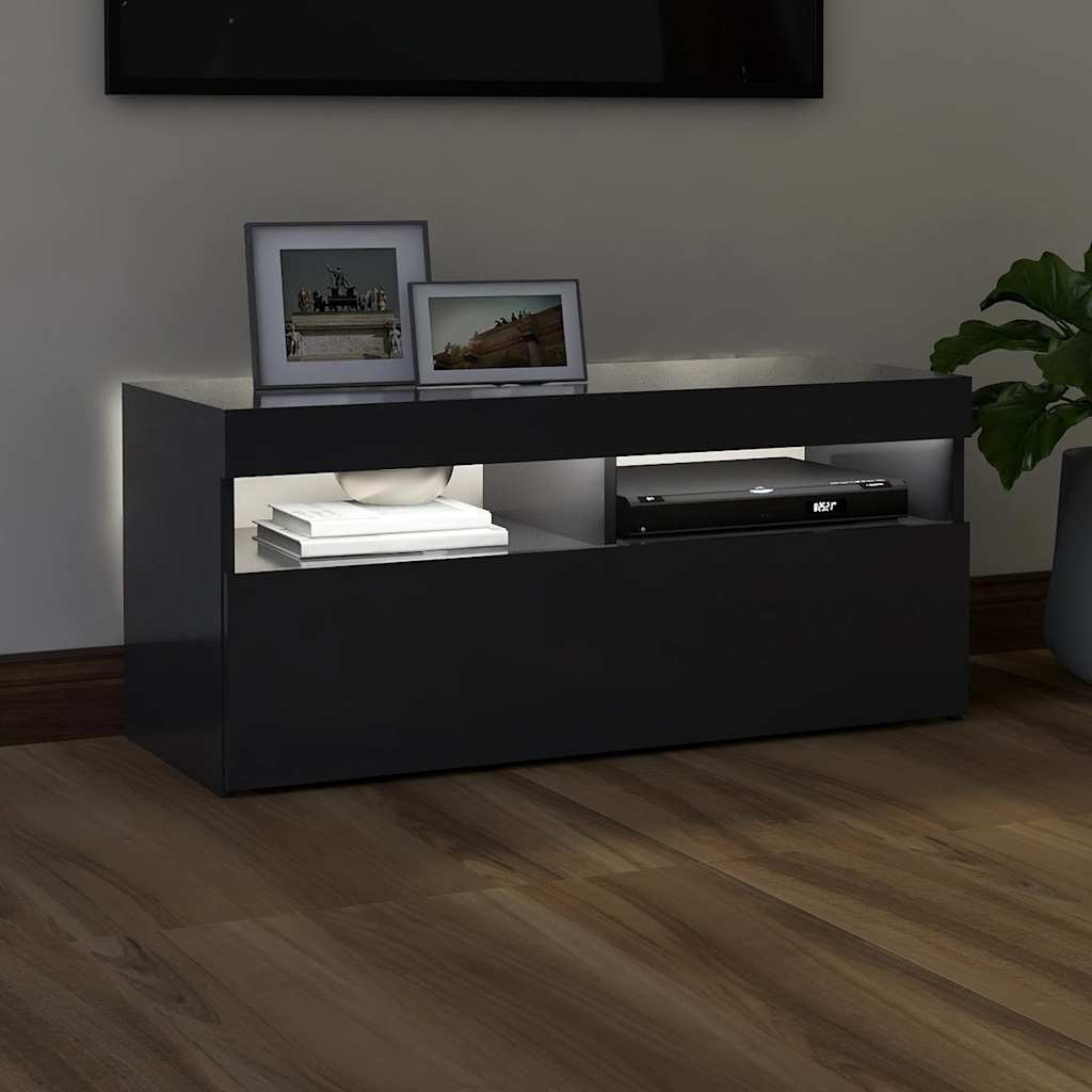 Vidaxl tv-meubel met led-verlichting 90x35x40 cm sonoma eikenkleurig