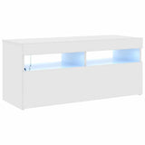 Vidaxl tv-meubel met led-verlichting 90x35x40 cm hoogglans wit