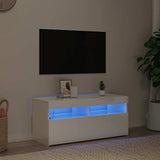 Vidaxl tv-meubel met led-verlichting 90x35x40 cm hoogglans wit