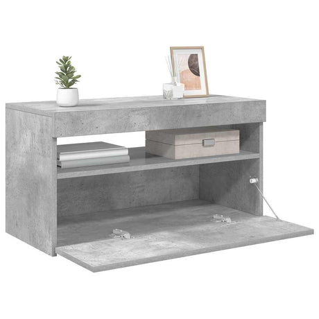 Vidaxl tv-meubel met led-verlichting 75x35x40 cm betongrijs
