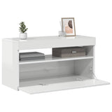 Vidaxl tv-meubel met led-verlichting 75x35x40 cm hoogglans wit
