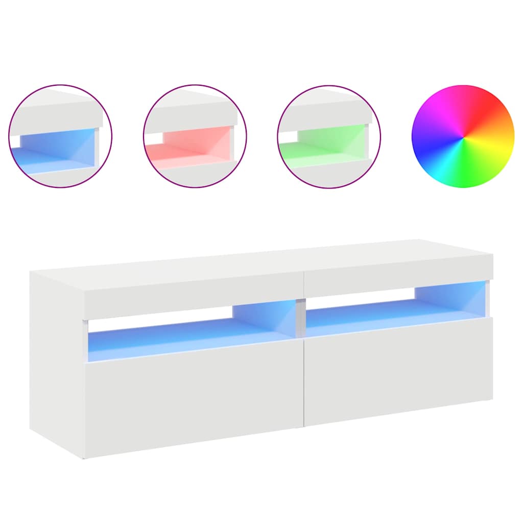 Vidaxl tv-meubelen 2 st met led-verlichting 60x35x40 cm wit