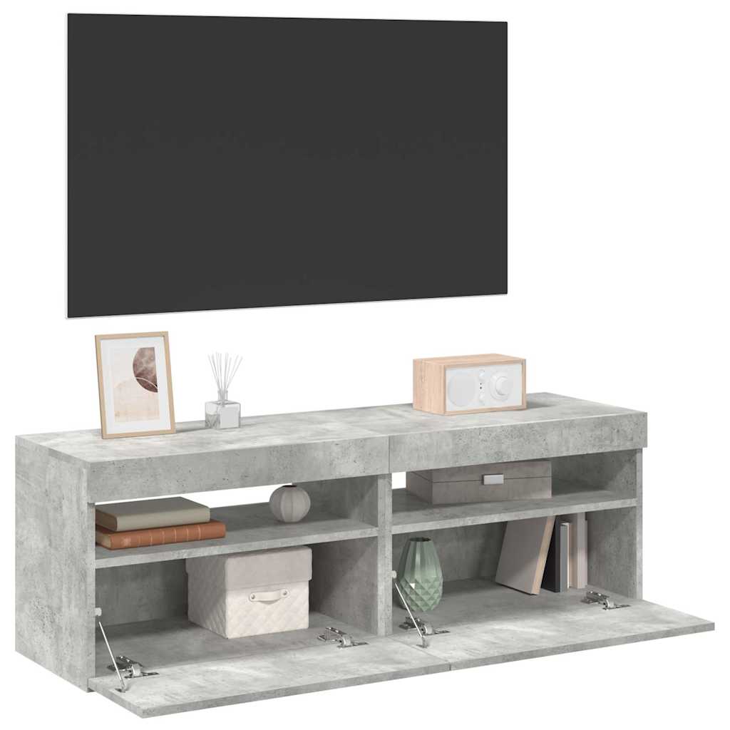 Vidaxl tv-meubelen 2 st met led-verlichting 60x35x40 cm betongrijs