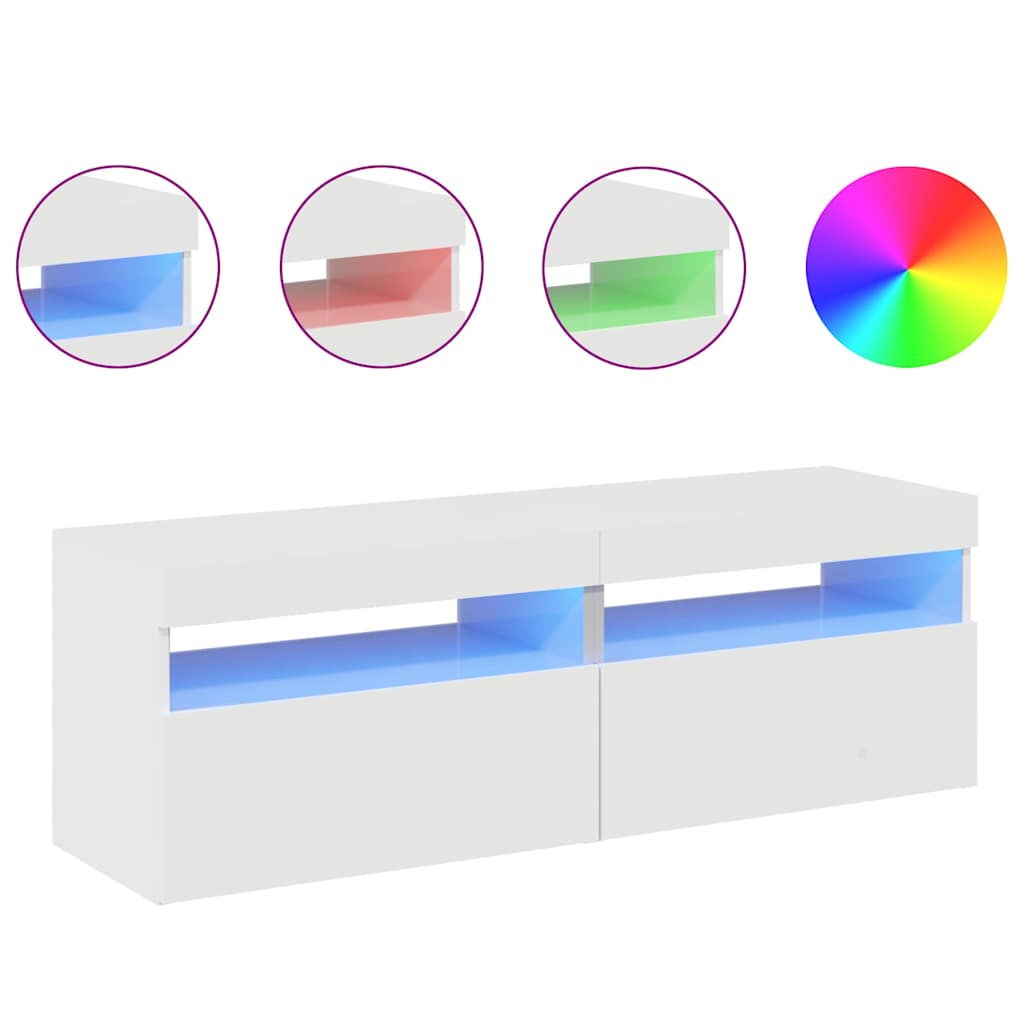 Vidaxl tv-meubelen 2 st met led-verlichting 60x35x40 cm hoogglans wit