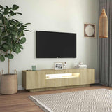 Vidaxl tv-meubel met led-verlichting 160x35x40 cm sonoma eikenkleurig