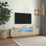 Vidaxl tv-meubel met led-verlichting 160x35x40 cm sonoma eikenkleurig
