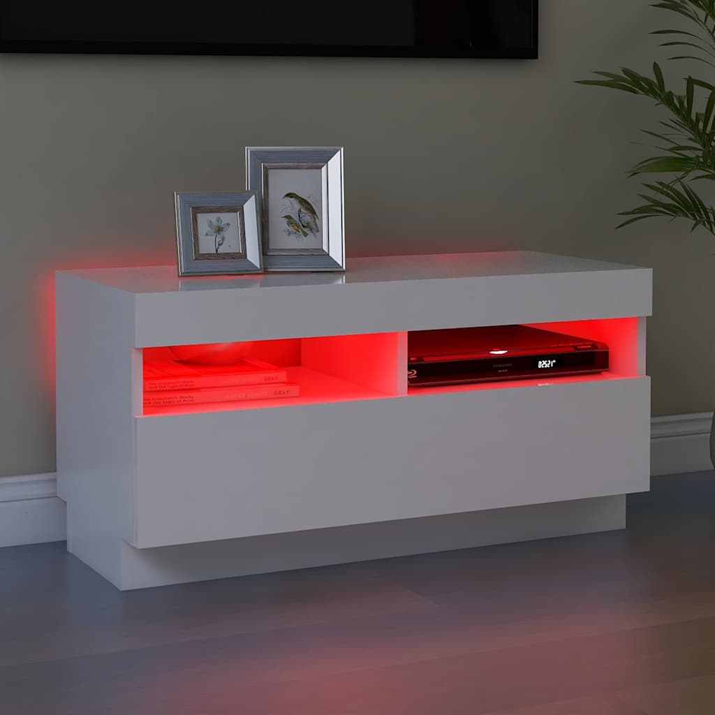 Vidaxl tv-meubel met led-verlichting 80x35x40 cm wit