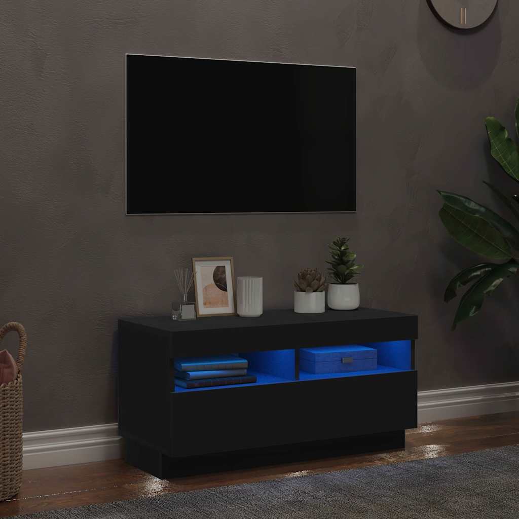 Vidaxl tv-meubel met led-verlichting 80x35x40 cm zwart